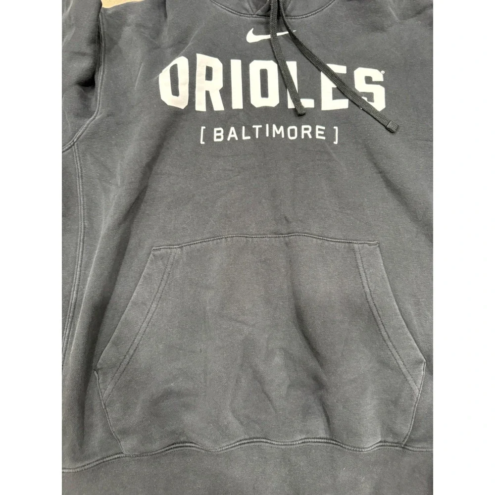 Nike‎ Baltimore Orioles Mens Small Black Graphic Hoodie Sweatshirt NKDK-00A